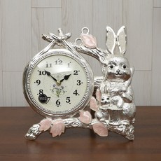 復古靜音皇家兔子桌鐘, 銀
