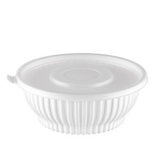 大成企業 成型麵碗 + 蓋子組合 白色 小 196mm, 100套
