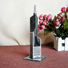 TCR 室內裝飾品 香港銀行大廈 模型 擺件 小型, 銀色