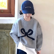 Golden Rabbit女童款C蝴蝶結圓領針織衫