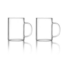 纖薄耐熱玻璃馬克杯 300ml, 透明, 2個