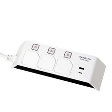 NEMOTAP 獨立USB高速充電Type-C延長線 3孔 SY-NB3 USBCT2, 3m, 黑色, 1個