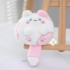 아이끌레 비비 얼룩 고양이 인형 키링, 12cm, 핑크, 1개