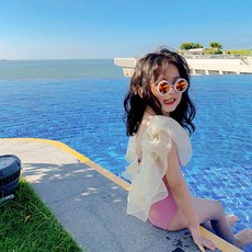 女童款紗蕾絲2彈連身泳衣+帽子套裝 CCW33GSW367