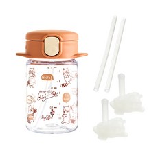 릿첼 AQ 슬림 빨대컵 R 160ml + 교체용 빨대 세트 S-8, 브라운, 1세트