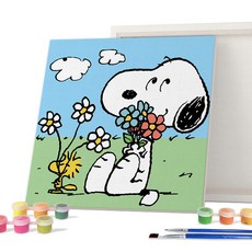 아이러브페인팅 피너츠 DIY PAINTING 25 x 25 cm, 스누피 꽃다발, 1개