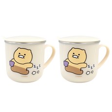 LILFANT KAKAO FRIENDS 印花Chooshik不鏽鋼馬克杯, 2組, 混色