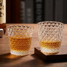 Daparang 獨特浮雕愛心圖案高級威士忌酒杯 HJ0362, 2個