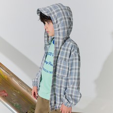 페퍼즐 썸머 체크 후드 셔켓