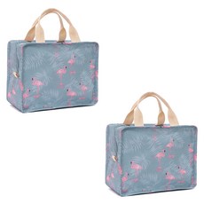 圖案野餐保溫保冷袋 YT_RA1318 2入, 天藍色紅鶴, 2個