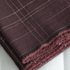 Cheonpam 寬幅 20支紗 先染棉 Of 布料, 1個, 酒紅色 1465