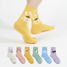 Sockpiens 女性用三麗鷗角色襪子6雙組