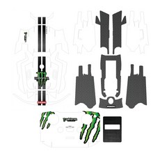 STEA DJI Mavic Air 2 機身貼膜 包膜 貼花 無人機專用貼紙, 白色怪獸, 1個