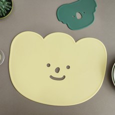 ade.l 鏤空鬱金香矽膠餐墊, 亮黃色, 寬 315mm x 長 235mm x 厚度1.8mm, 1個