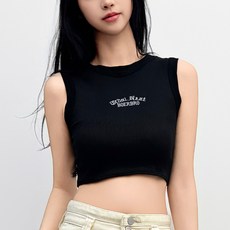 더시럽 여성용 캐주얼 슬리브리스 크롭탑