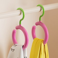 Omatang 帽子圍巾掛架 旋轉式掛鉤, 2個, 綠色拼粉色