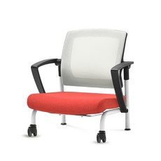 체어포커스 슬라이딩 좌식의자 C530, 블랙(팔걸이) + 화이트(등받이) + 고급 레드(방석), 1개