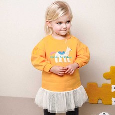 mollimelli 女童白馬荷葉邊刷毛連身裙