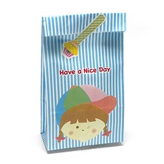 Picnic & Package 兒童方底紙袋 + 瑪芬棒棒糖貼紙, 100套, 12x22.5x6