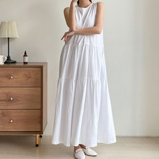 Borimam 無袖 Cancan 長款孕婦裝 D276