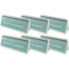 투영디자인 컬러 스탠딩 위클리 플래너 6p, 피콕그린, 1세트
