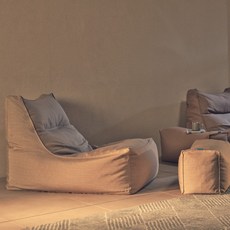폴리몰리 리조트 빈백 방수속커버 그랜드 소파 607R + 풋스툴 세트, 몰타 스톤