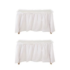 마켓감성 파티 웨딩 식탁 테이블스커트 세트, 화이트, 2세트