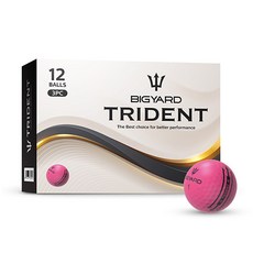 빅야드 TRIDENT 3피스 골프공, 핑크, 12개입, 1개