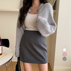 베러스윗 여성용 오픈형 솔잎 니트 긴팔 볼레로