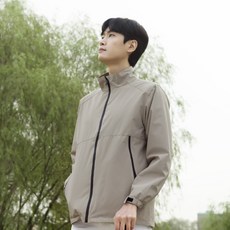 Nature Mate 男士高爾夫服高爾夫雨衣立領輕便鞦韆夾克, 淺褐色, 1個