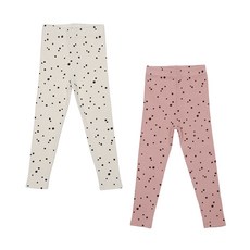 RAINBOW KIDS 兒童斑點羅紋內搭褲 2入組