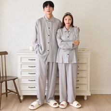 GLAM GONGGAM 情侶款咖啡因長袖睡衣家居服上下套裝