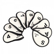 뉴즐 더블사이드 넘버 아이언 커버 9종 세트, 화이트 + 블랙