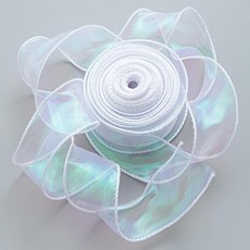 GILGRI 珍珠極光禮物包裝緞帶, 1個, 10m, 白色