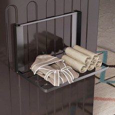 Market Plan 多用途洗衣機側邊折疊式磁吸收納架, 1個, 黑色