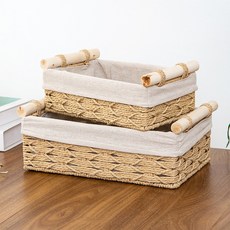 O.Laple 手提藤編籃兩件組, 1套, 棕色