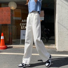 앤드스타일 여성용 러빗데님 허리조절버튼 와이드 청바지 261087