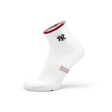 MLB 男士上方線條中筒襪 3雙, 白色 酒紅色