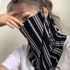 쿠쏘 멋스러운 자외선 차단 마스크, 스트라이프 베일, 1개