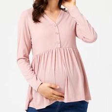 LUNA GLAM 孕婦V領荷葉邊哺乳上衣 CHS180