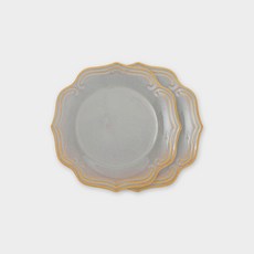 ssueim STABLE系列金框陶瓷餐盤 M號 灰色, 2入, 單品
