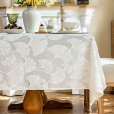 테이아 새로운 가정용 럭셔리 고급 테이블 식탁보, 은행 화이트, 1개, 85 x 85 cm