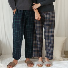 泰勞德 男女通用經典棉質刷毛格紋睡褲 F款 2件組
