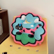 몬드스팟 도톰 5cm 고양이 키치 쿠션 YY57474, 꽃핑크