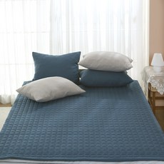 gBEDDING Dessert素色超細纖水洗絎縫薄墊, 海洋藍色