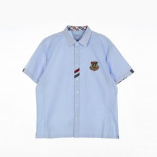 校服Mol男童款紅色綠色斜紋短袖校服襯衫