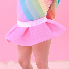 GOING KIDS 女童網眼素色泳裙