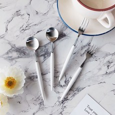 Bogen Eiffel 餐具套裝銀白色, 2p 茶匙 + 2p 茶叉, 1組