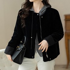 퀸이즈 여성용 베이직 소매 롤업 퀄팅 자켓