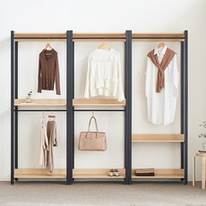 퍼리든 큐브 드레스룸 시스템 행거 2400 방문설치, 블랙오크